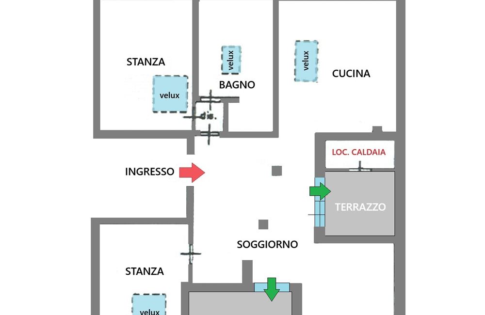 TRENTO  ULTIMO PIANO CON DUE SPAZIOSI TERRAZZI - Vendita Appartamento 2 stanze  Trento