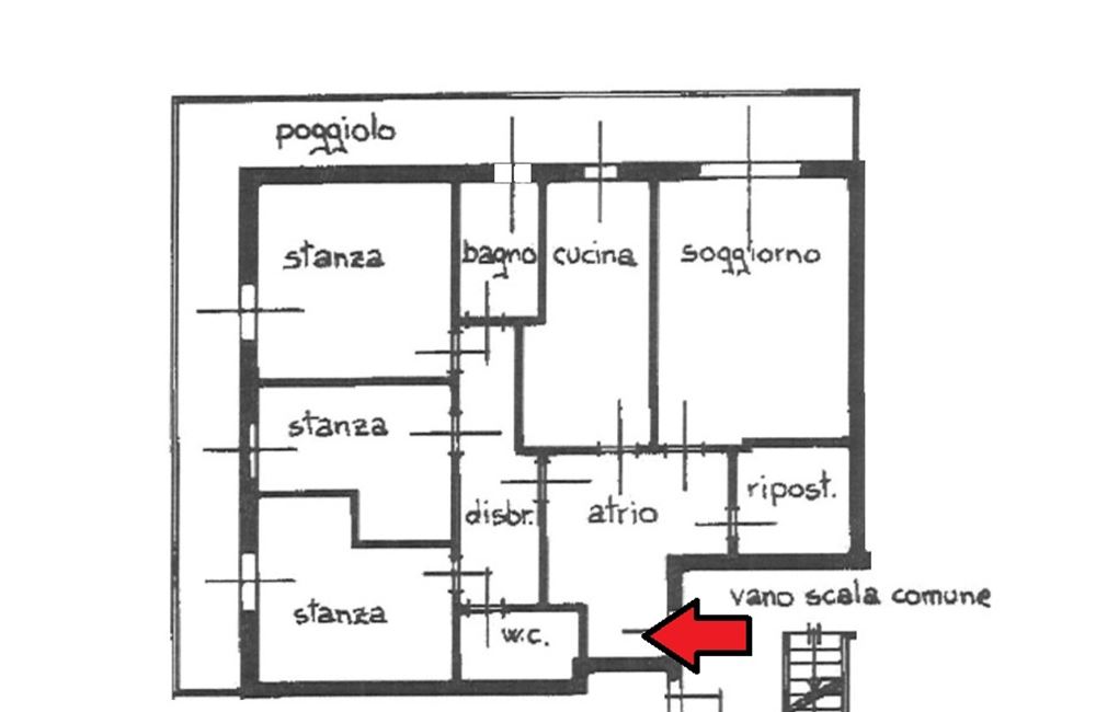 VIA VERDI VENDESI NUDA PROPRIETA' DI AMPIO APPARTAMENTO ZONA UNIVERSITARIA - Vendita Appartamento 3 stanze  Trento