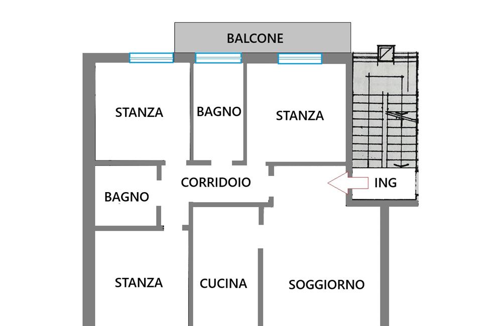 ampio tre stanze - Vendita Appartamento 3 stanze  Trento